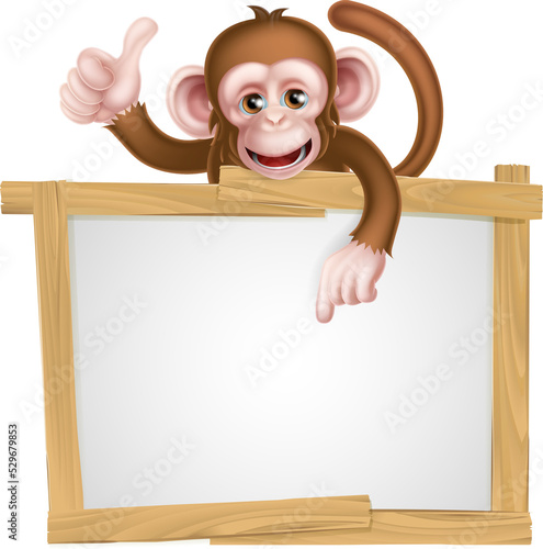 Cartoon Monkey Sign