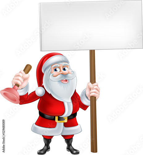 Santa Plunger Sign