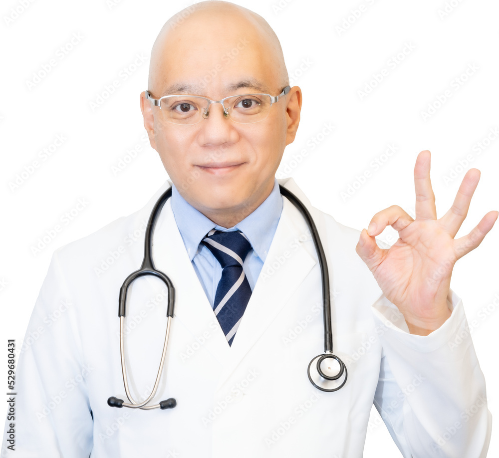 OKサインをする男性医師 OKサインをする男性医師