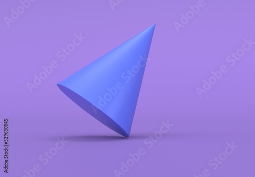 Cornflower cone icon, minimal 3d render illustration on purple background.