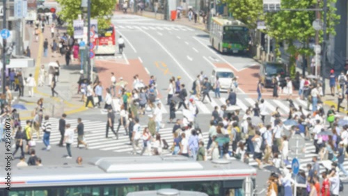 Wallpaper Mural 渋谷スクランブル交差点の混雑映像（ぼかし有り） Torontodigital.ca