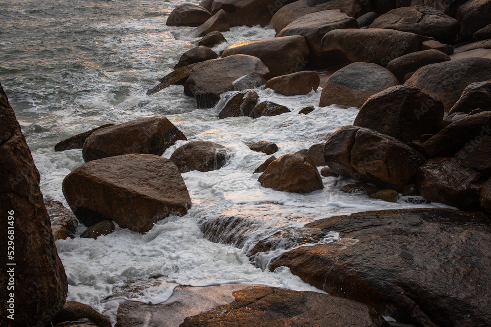 waves on the rocks in southern brazil waves on the rocks in southern brazil