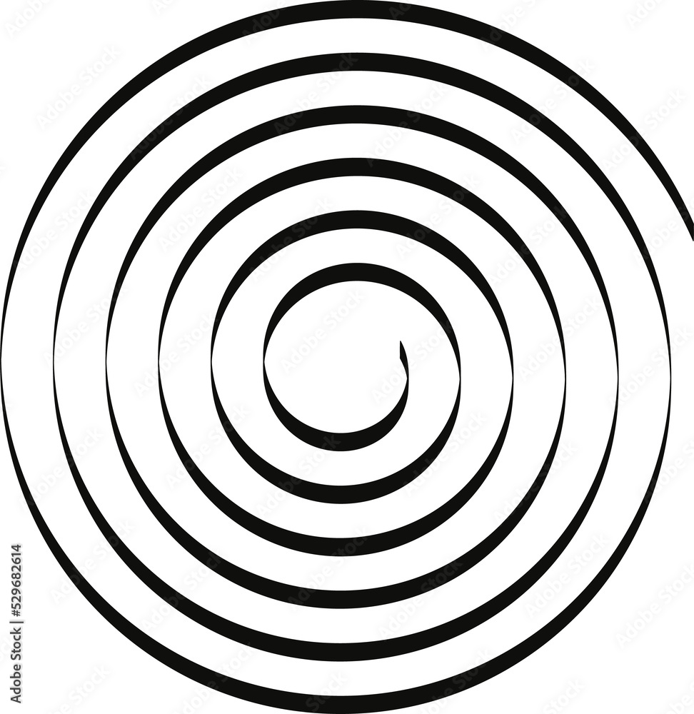 Black spiral. Geometric art. Design element for logo, tattoo, web pages. Abstract illustration.
