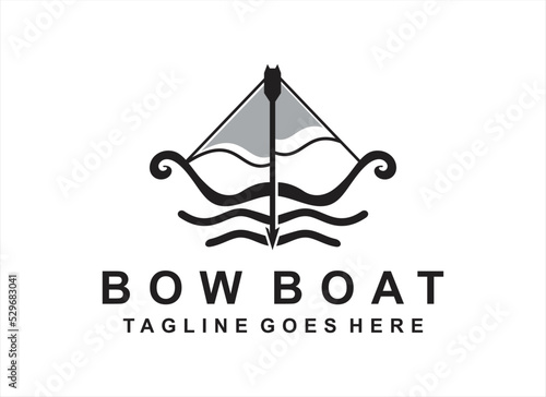 Boat logo template with Bow and Boat design.