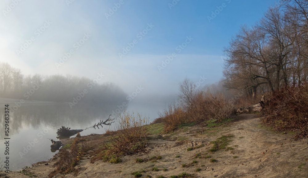 misty morning on the river