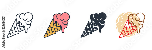 ice cream cone icon logo vector illustration. ice cream symbol template for graphic and web design collection