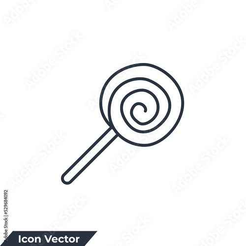 lollipop icon logo vector illustration. spiral lollipop symbol template for graphic and web design collection