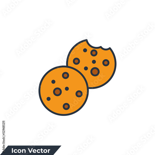cookies icon logo vector illustration. chocolate chip cookies symbol template for graphic and web design collection