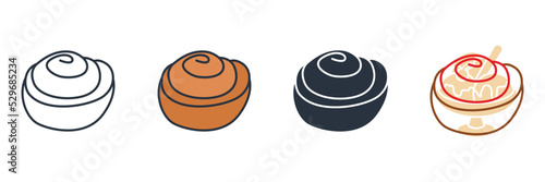 Cinnamon rolls icon logo vector illustration. fresh cinnamon bakery food roll symbol template for graphic and web design collection