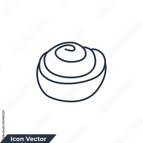 Cinnamon rolls icon logo vector illustration. fresh cinnamon bakery food roll symbol template for graphic and web design collection