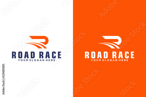road logo design inspiration and the letter R, design for automotive and racing