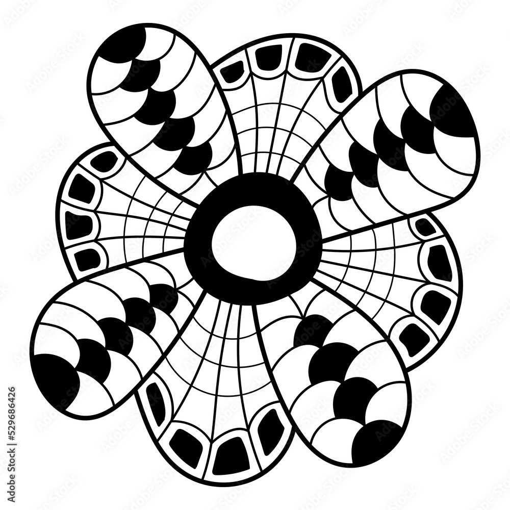Fototapeta premium Abstract vector flower sketch doodle hand drawn.