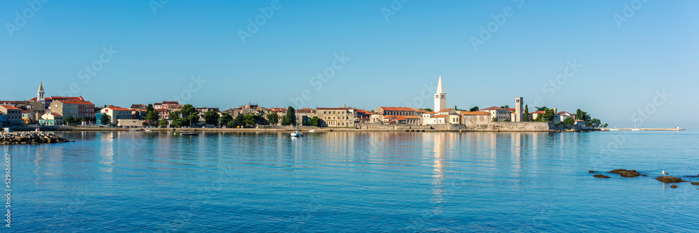 Panorama of the travel destination Porec in Croatia