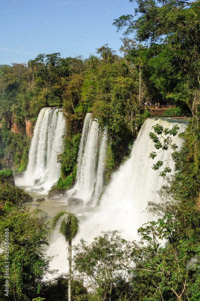 majestic Iguazu falls, in Brazil Argentina border. UNESCO World Heritage Site