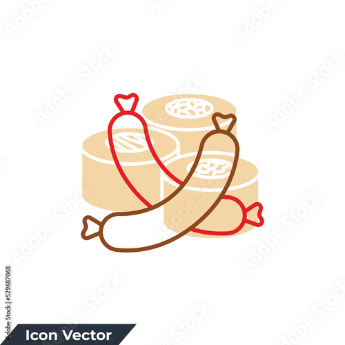 sausage icon logo vector illustration. sausage symbol template for graphic and web design collection