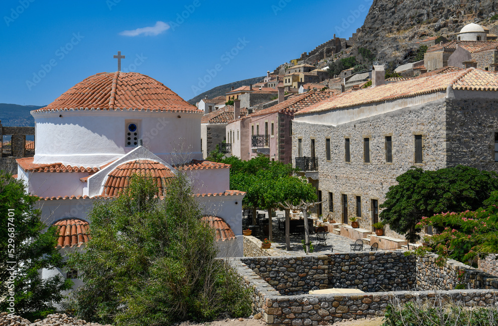 Domed Orthodox Church in Lower town of Monemvasia, Greece