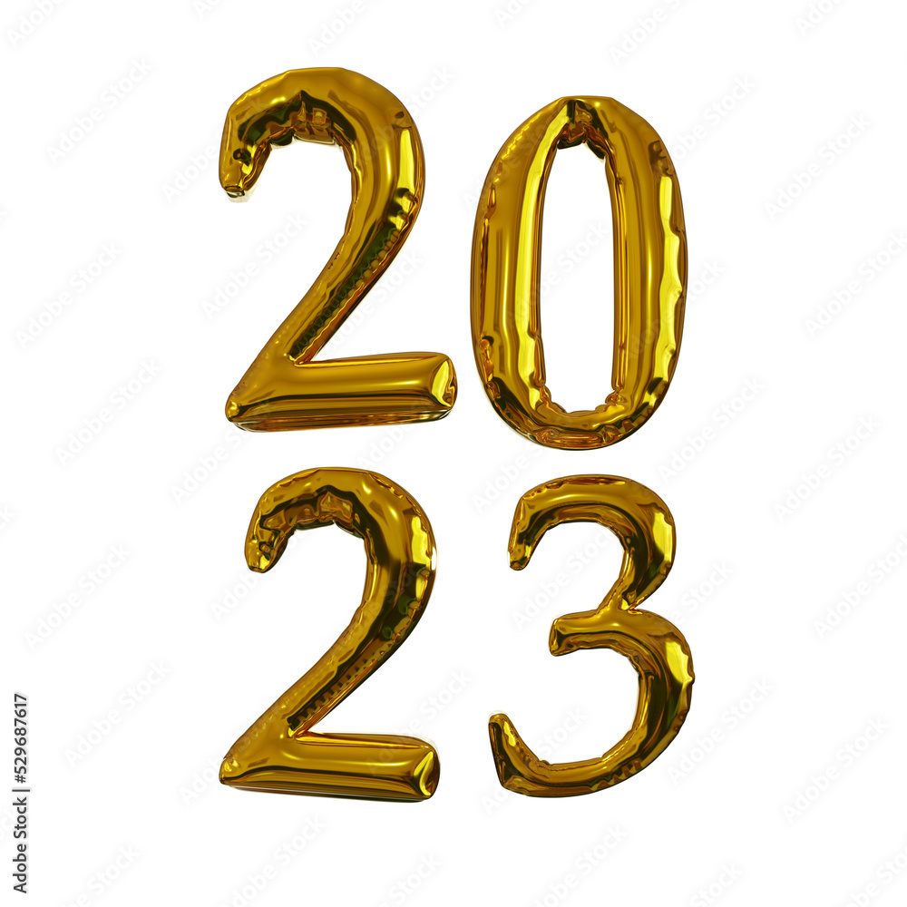 2023 gold foil balloons in a square format with a transparent background 2023 gold foil balloons in a square format with a transparent background