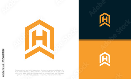 Initial H. HH logo design. Innovative high tech logo template. 