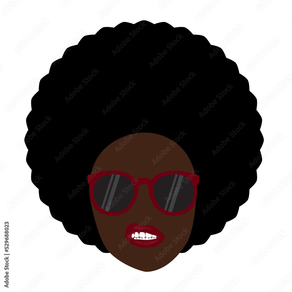 portrait African Women , dark skin female face with hair afro and glasses in traditional ethnic curly hair on isolated background , hairstyle concept portrait African Women , dark skin female face with hair afro and glasses in traditional ethnic curly hair on isolated background , hairstyle concept