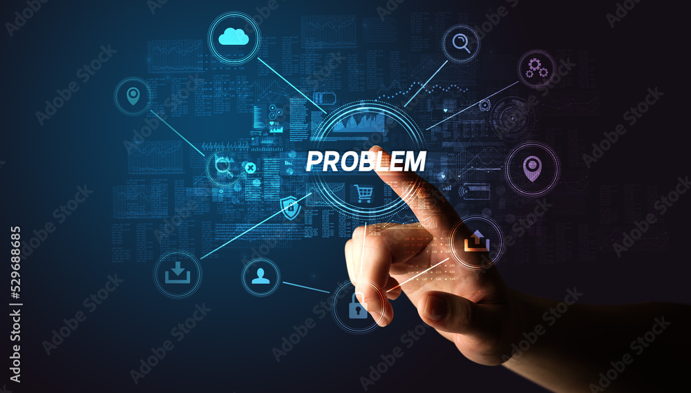 Hand touching cybersecurity button concept Hand touching cybersecurity button concept