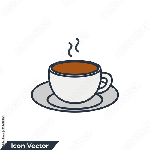 coffee cup icon logo vector illustration. coffee cup symbol template for graphic and web design collection