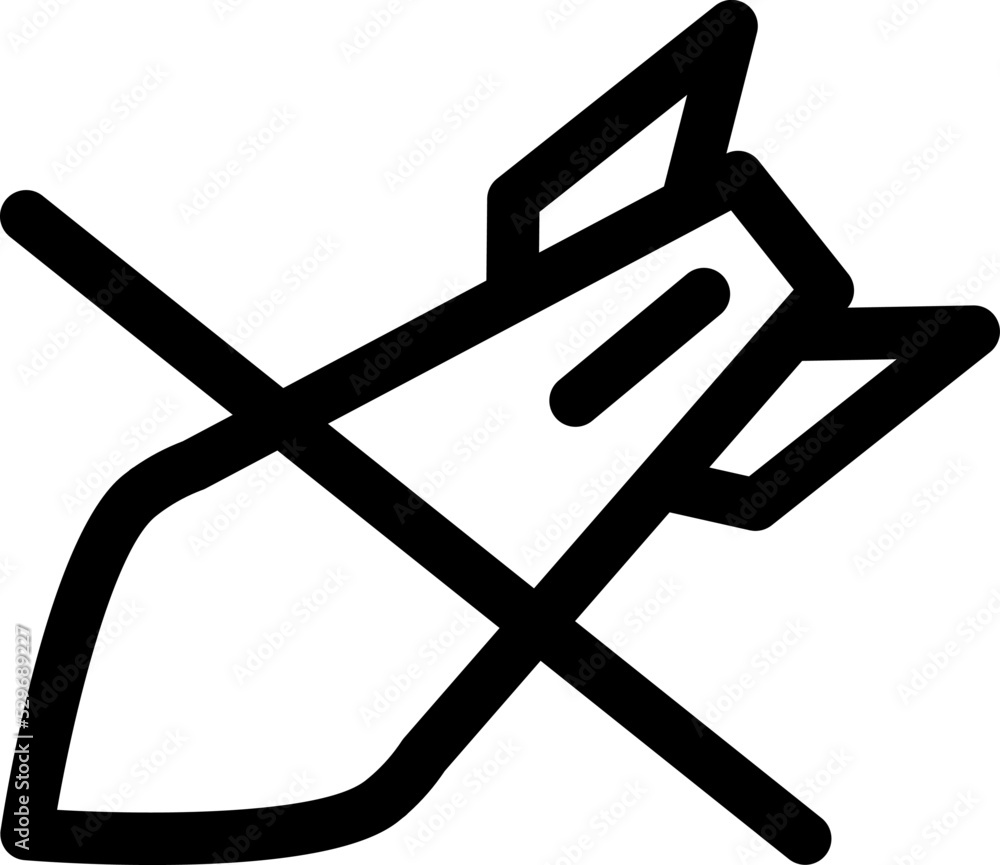 monoline Bomb vector logo icon. Sticker sign stop war or for peace, crossed out bomb. Air bomb, symbol of war, bombardment or explosion. Powerful offensive weapon monoline Bomb vector logo icon. Sticker sign stop war or for peace, crossed out bomb. Air bomb, symbol of war, bombardment or explosion. Powerful offensive weapon