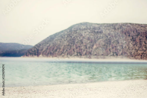 beautiful lake salda like a sea view with good color of water  good background for product or commercial photography