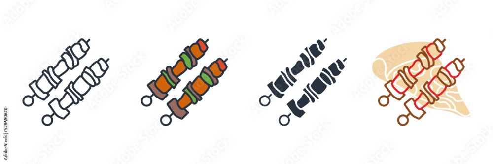 Fototapeta premium shish kebab icon logo vector illustration. shish kebab symbol template for graphic and web design collection