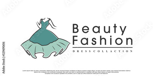 Beauty fashion logo design with creative unique concept Premium Vector