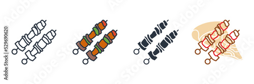 shish kebab icon logo vector illustration. shish kebab symbol template for graphic and web design collection