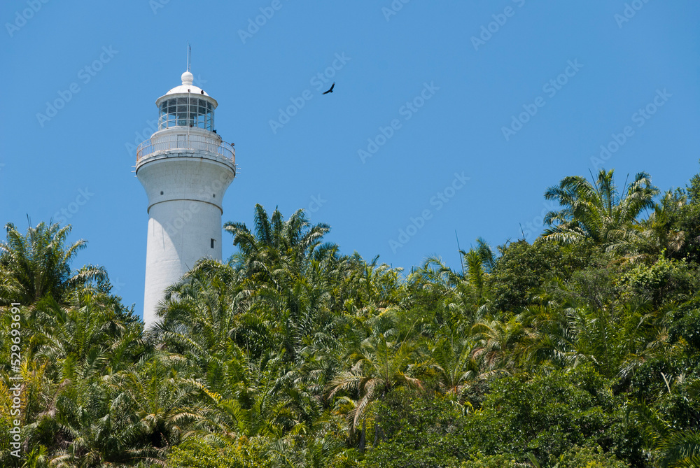Lighthouse of Morro de São Paulo village in Bahia, Brazil.