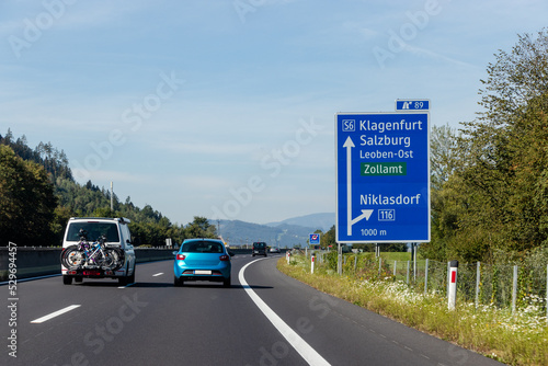 Semmering Schnellstraße S6 bei der Abfahrt Niklasdorf