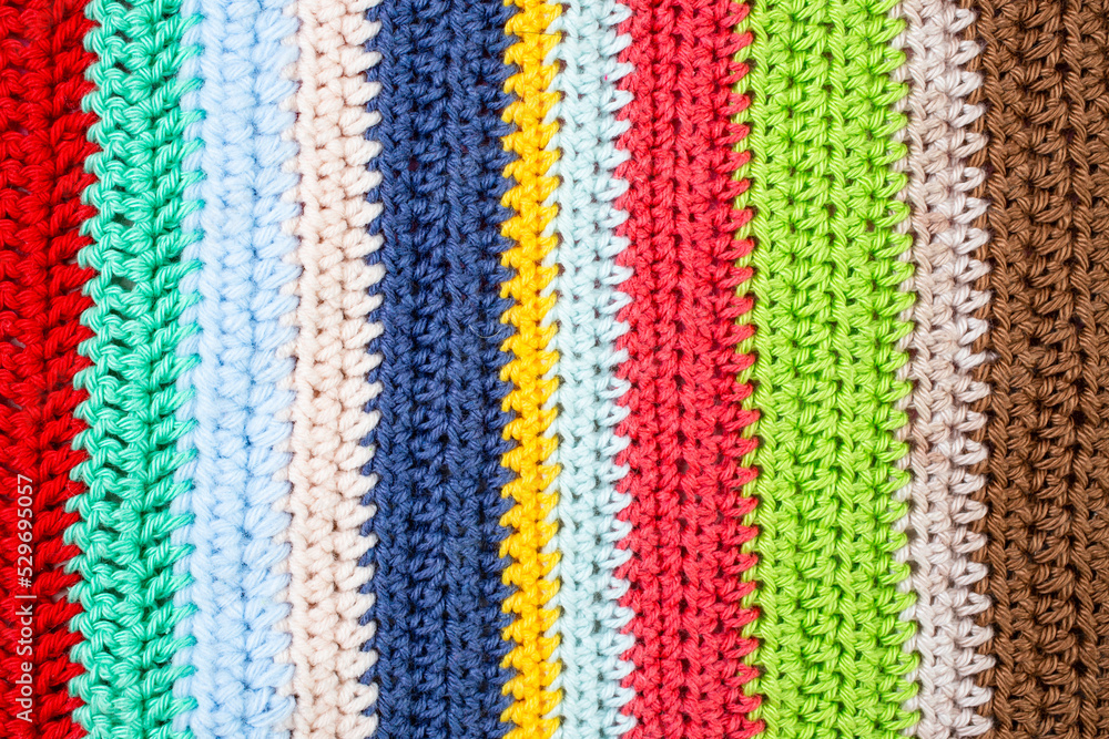 vertical multi colored crochet lines pattern,