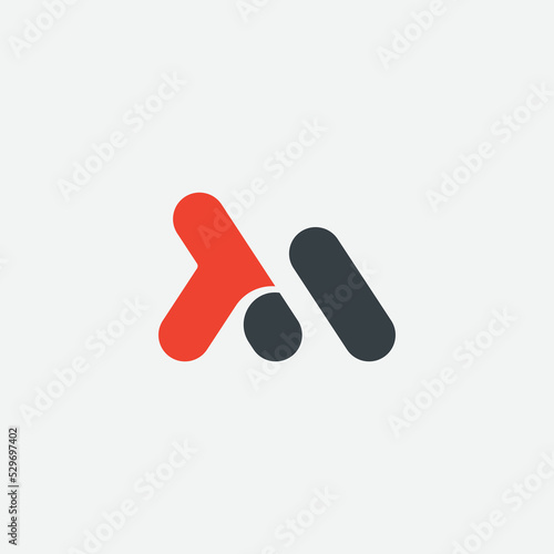 Initial letter tm linked round logo design template.