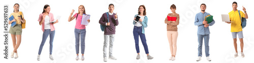 Set of different students o...