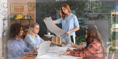 Double exposure of sketch a...