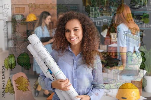 Double exposure of sketch a...