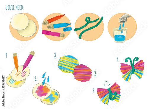 experiment crafts for children Make a butterfly out of colored paper