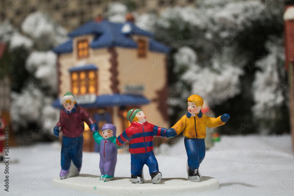 Wintertime model with figurines Wintertime model with figurines