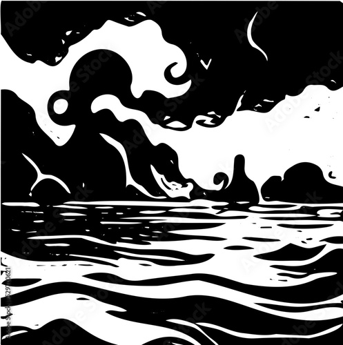 silhouette of a scenery