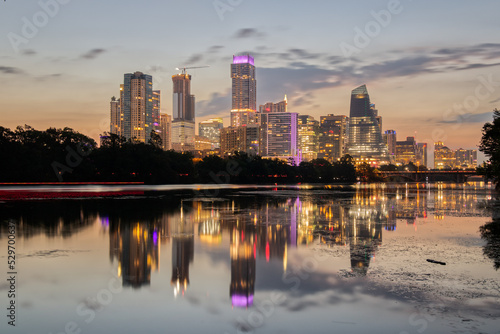 Austin Skyline in the Morning from Lakefront