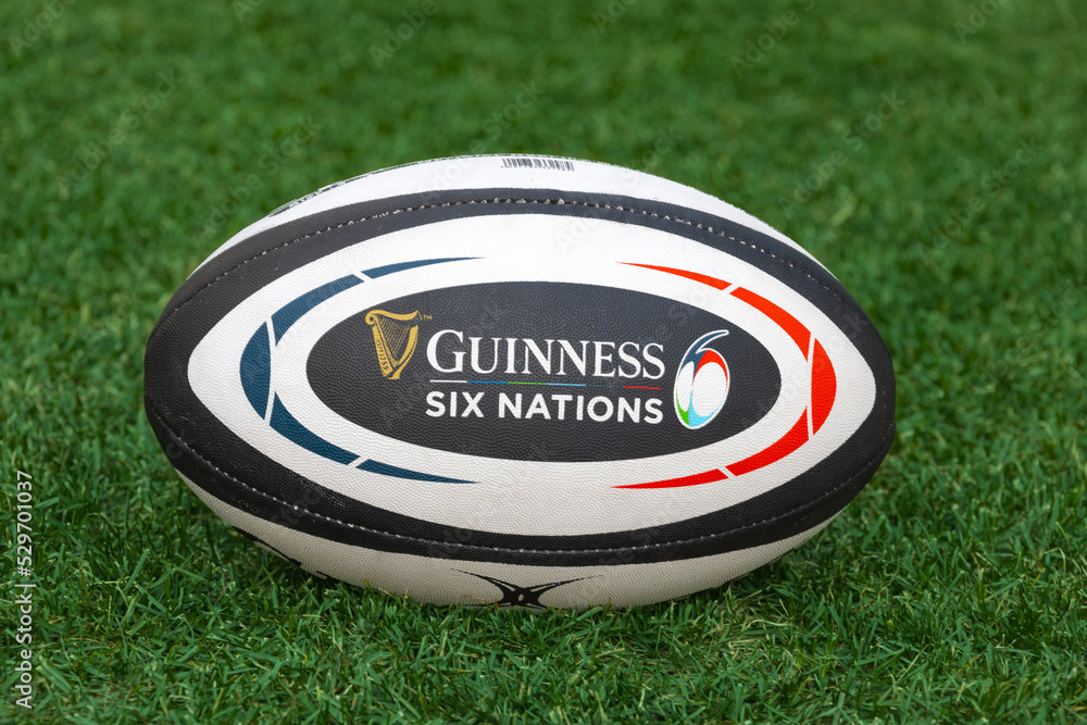Cardiff,Wales, UK. Sep 9, 2022. A Six Nations Championship Gilbert Rugby Ball. An annual international rugby union competition between the teams of England, France, Ireland, Italy, Scotland and Wales.