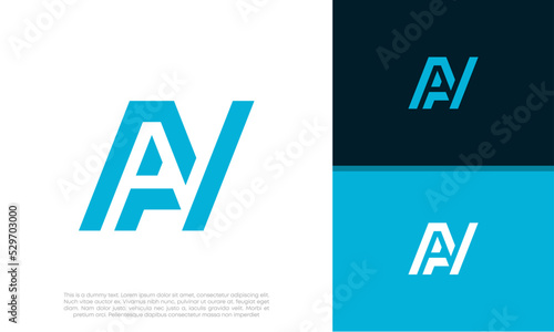 Initials AN. NA logo design. Initial Letter Logo. 