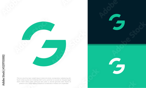 Initial G logo design. Innovative high tech logo template.