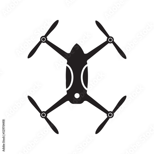 Aircraft civilian military drone icon | Black Vector illustration |
