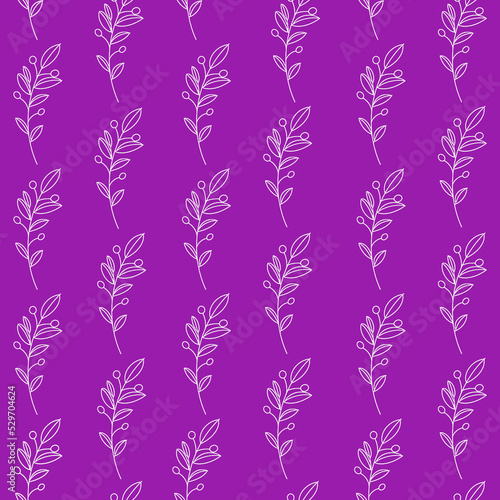 Seamless pink berries on purple background