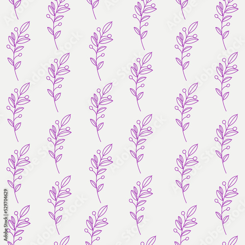 Seamless berries in purple with silver background.