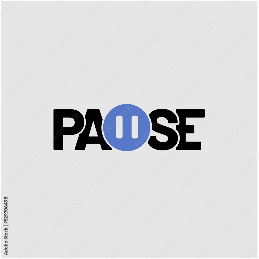 PAUSE logo with blue icon and black writing PAUSE logo with blue icon and black writing