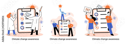 Change climate awareness metaphor, saving planet, World Environment Day, global warming ecological problems. human-induced observed and projected long-term changes mean climate. Nature saving strategy