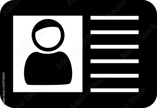 Isolated icon of a personal ID card. Concept of identification, passport and security. 